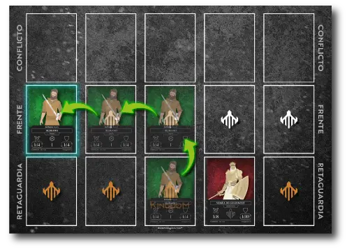 Ejemplo: 3 movimientos con un solo combatiente