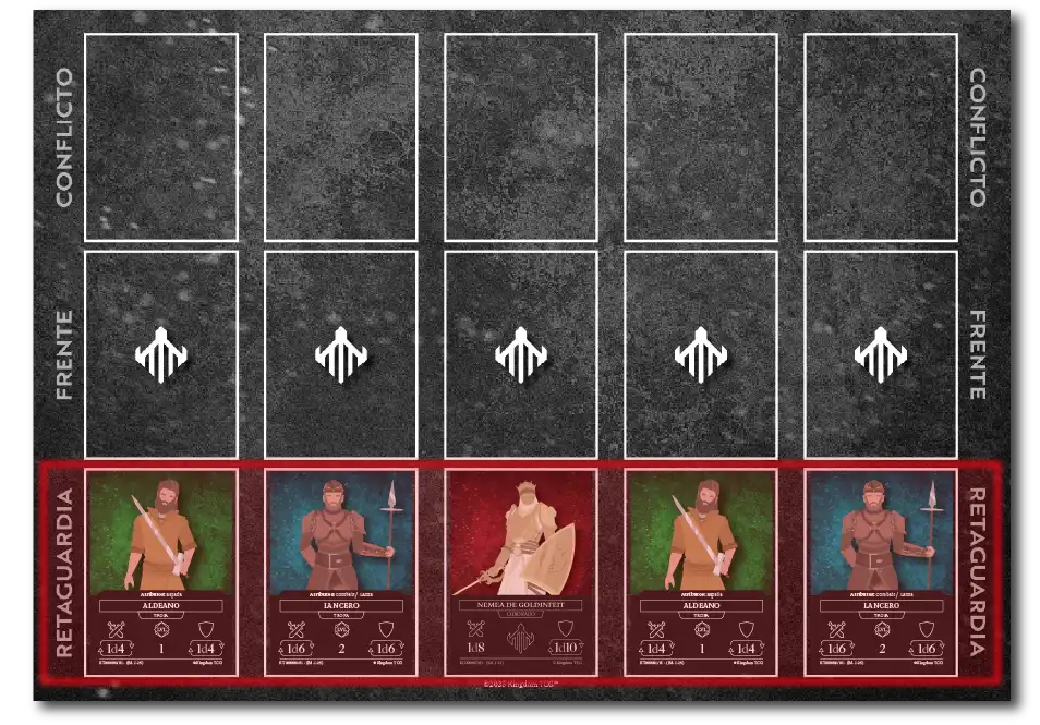 Línea de retaguardia completamente ocupada.