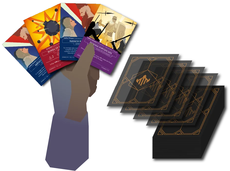 Cutro cartas robadas del mazo de estrategia.